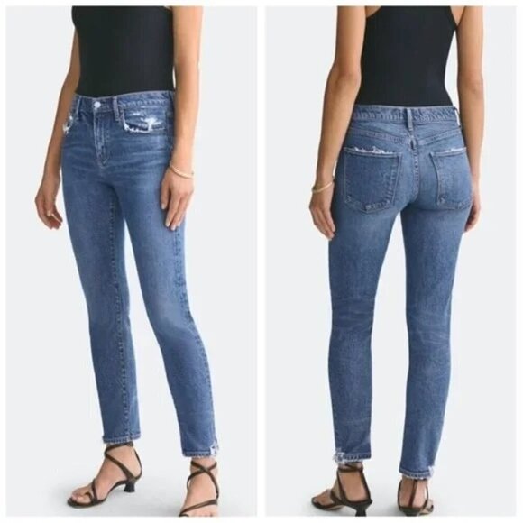 AGOLDE Women's Toni Slim Jeans Distressed Ankle Blue Stretch Size 26 - Picture 11 of 11